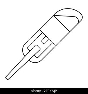 Hoseless Electric Vacuum Cleaner, Portable Handheld Cordless Vacuum Cleaner. Black and white icon. Vector Illustration Stock Vector