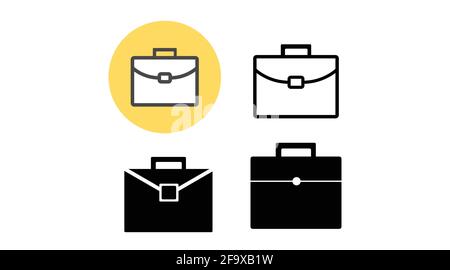 Briefcase icon vector, bag symbols set. Isolated illustration. Stock Vector