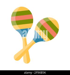 festive maracas on white background icon. Vector Illustration Stock Vector