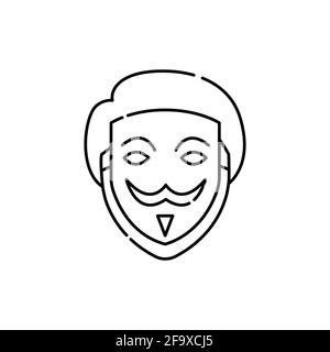 Fake face olor line icon. ID and verifying person. Pictogram for web page, mobile app, promo. UI UX GUI design element. Editable stroke. Stock Vector