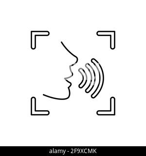 Voice recognition olor line icon. Pictogram for web page, mobile app, promo. UI UX GUI design element. Editable stroke. Stock Vector