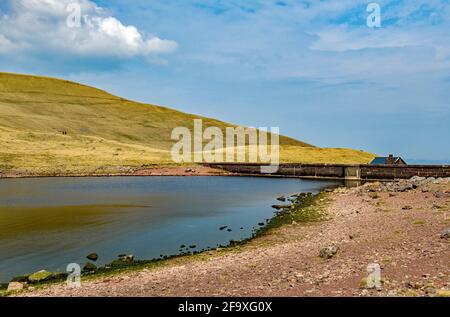 The lake of Llyn y Fan Fach in the Black Mountain aka the Western Brecon Beacons in Carmarthenshire South West Wales Stock Photo