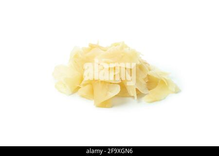Pickled ginger slices isolated on white background Stock Photo