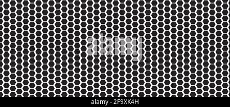 Honeycomb wax hexagon cells. Black isolated honey comb vector cells pattern. Stock Vector