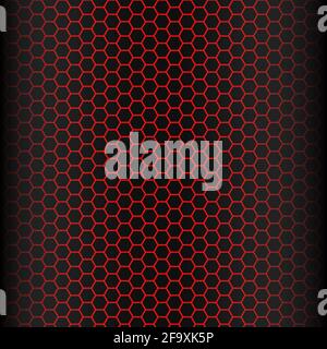 Dark hexagonal with red bright background. Hexagonal pattern for your design Stock Vector