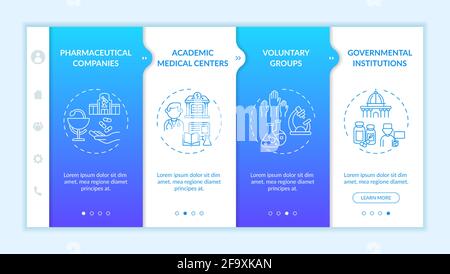 Clinical investigation onboarding vector template Stock Vector
