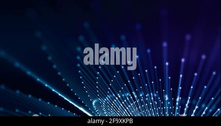 Tech background, connection of dots and lines. 3d rendering. Stock Photo