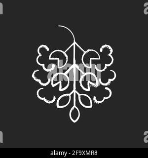 Poplar tree pollen chalk white icon on black background Stock Vector