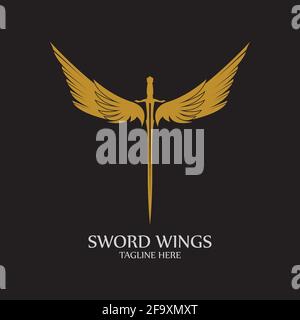 gold golden K wing wings alphabet letter logo icon with classy design ...