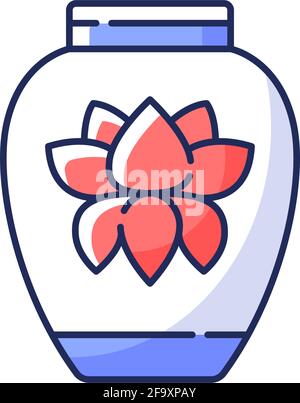 Chinese porcelain RGB color icon Stock Vector