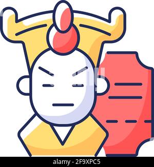 Chinese opera RGB color icon Stock Vector