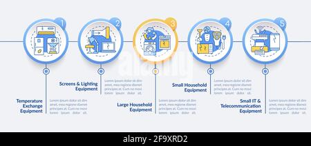 E-trash types vector infographic template Stock Vector