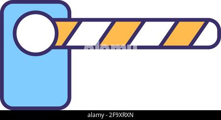 Border control RGB color icon Stock Vector