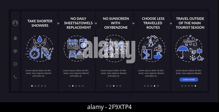 Sustainable tourism ideas onboarding vector template Stock Vector