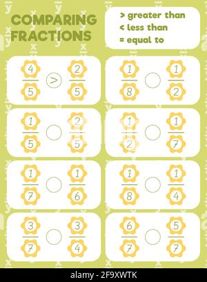Comparing fractions worksheet math practice print page Count and