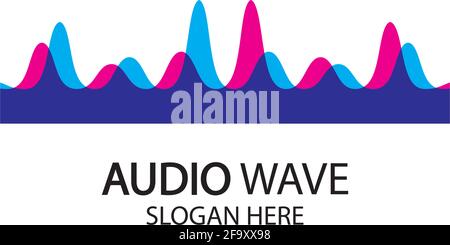 Music Logo concept sound wave, Audio Technology, Abstract Shape Stock Vector