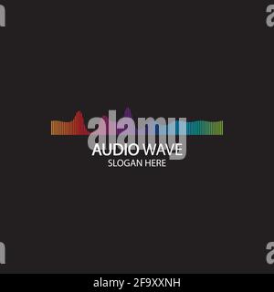 Music Logo concept sound wave, Audio Technology, Abstract Shape Stock Vector