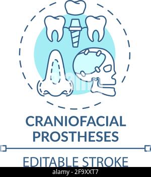 Craniofacial prostheses concept icon Stock Vector