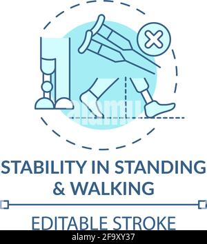 Stability in standing and walking concept icon Stock Vector