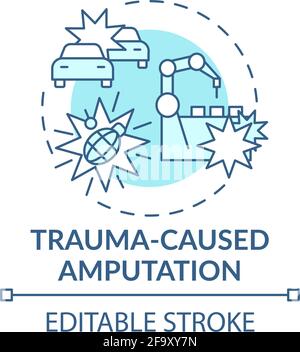 Trauma-caused amputation concept icon Stock Vector