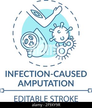 Infection-caused amputation concept icon Stock Vector