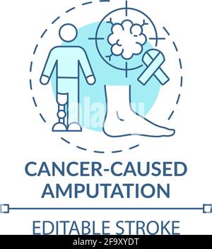 Cancer-caused amputation concept icon Stock Vector