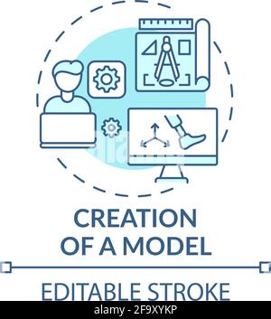 Model creation concept icon Stock Vector