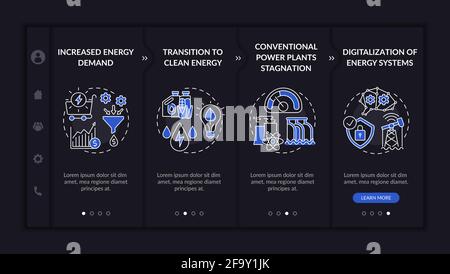Energy engineering directions onboarding vector template Stock Vector