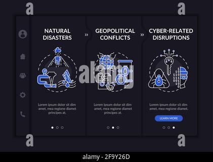 Energy secure risks onboarding vector template Stock Vector