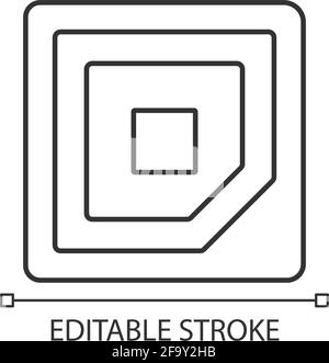 Cpu corner mark linear icon Stock Vector