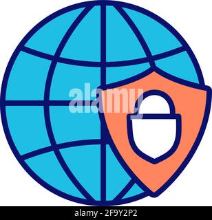 Network security RGB color icon Stock Vector