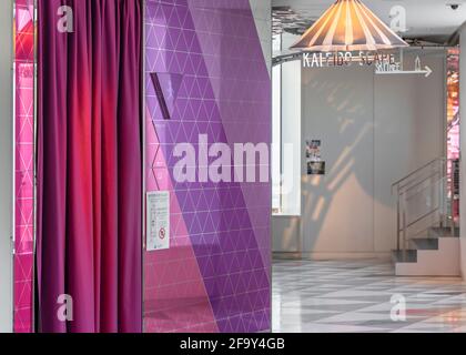 tokyo, japan - march 15 2021: Interior of the observatory SKY CIRCUS Sunshine 60 Observation Deck with the kaleido scape sign and the curtain of infin Stock Photo