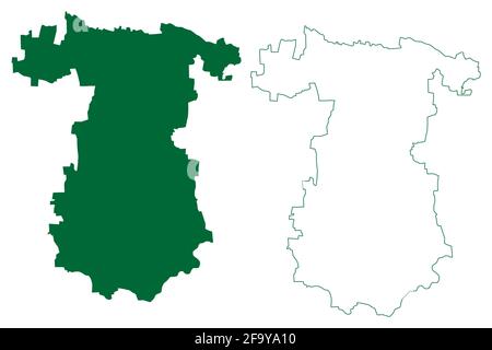 Gadag district (Karnataka State, Republic of India, Belgaum division) map vector illustration, scribble sketch Gadag map Stock Vector