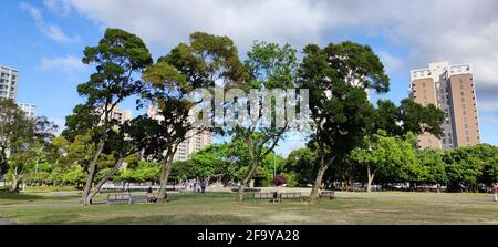 Linkou Sports Park, Taiwan-Apr 21, 2021 - Beautiful Sports Park and Beautiful Sky in New Taipei City, New Taipei City, Taiwan Stock Photo