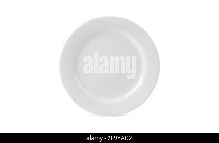 Blank white ceramic dinner dish isolated on a white background Stock Photo