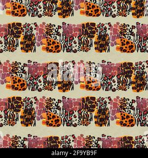 Animal mix print seamless pattern. Abstract background Stock Photo