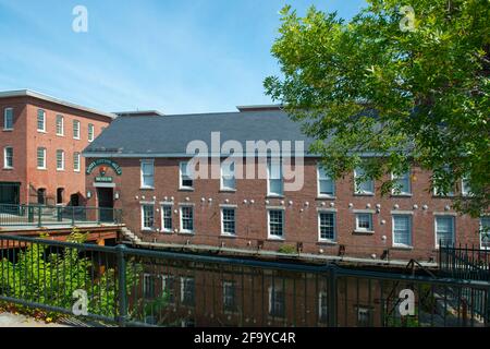 Boott Cotton Mills Museum in Lowell National Historic Site in Downtown Lowell, Massachusetts, MA, USA. Stock Photo