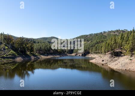 Water reservoir Presa de Los Hornos Stock Photo