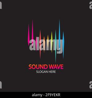 Sound Wave. Colorful sound waves for party, DJ, pub, clubs, discos. Audio equalizer technology. illustration Stock Vector