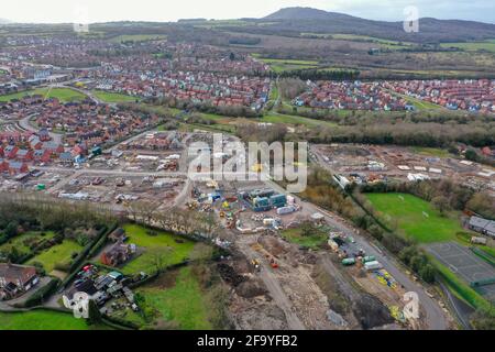 Telford from the skies by drone Stock Photo