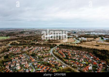 Telford from the skies by drone Stock Photo