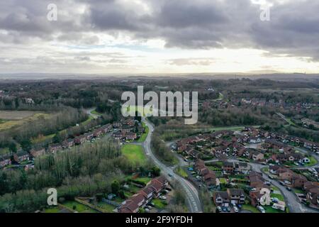 Telford from the skies by drone Stock Photo