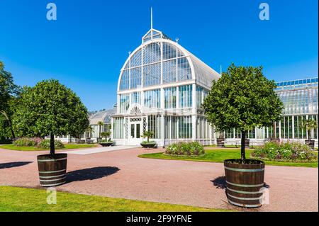 Facade of popular greenhouse, Sweden Stock Photo