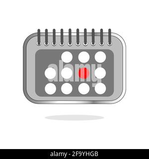 Vector calendar icon. Web design icon. A calendar on the wall with a specific date. Flat calendar icon. Stock Vector