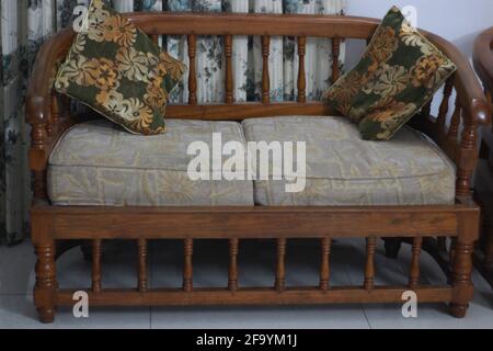 The beautiful old sofa in the room. Stock Photo