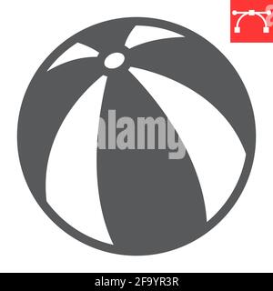 Beach ball glyph icon Stock Vector