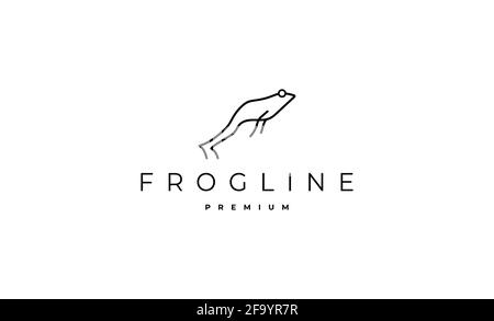 Frog line minimal Logo Vector Design Stock Vector