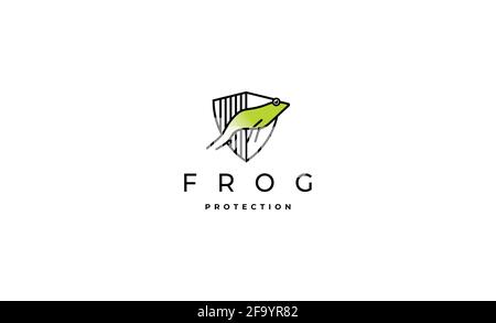 Frog Jump Logo Vector Design Stock Vector