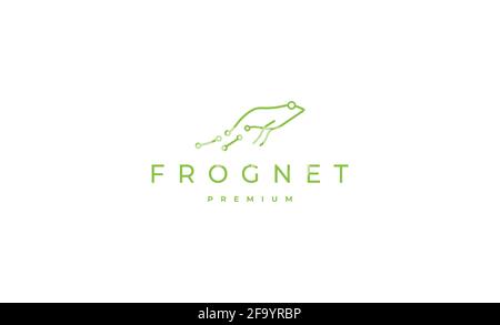 Frog Internet Connection Logo Design Stock Vector
