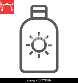 Sunscreen line icon Stock Vector